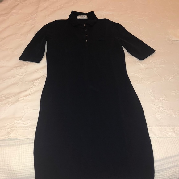 Lacoste Dresses & Skirts - Elbow Sleeve Navy Lacoste Stretch Pique Dress
